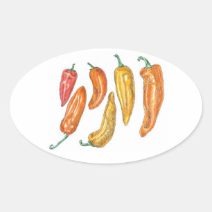 Zoete Pepers Ovale Sticker