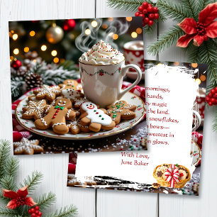 Zoete Persoonlijke Kerstmis   Koffie en Koekjes Kaart