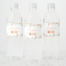 Zoete Perzik 1e Verjaardag Waterfles Labels Etiket