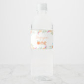Zoete Perzik 1e Verjaardag Waterfles Labels Etiket (Voorkant)