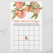 Zoete Perzik Baby Shower Bingo Spel (Voorkant)