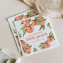 Zoete Perzik Baby Shower Servetjes