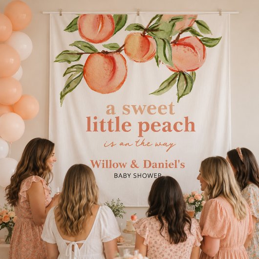 Zoete Perzik Baby Shower Wandkleed