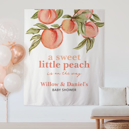 Zoete Perzik Baby Shower Wandkleed