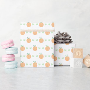 Zoete Perzik Elegante Baby Shower Cadeaupapier
