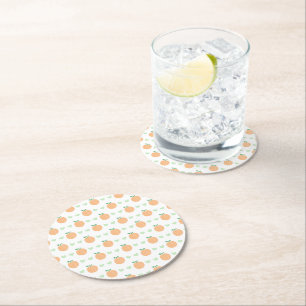 Zoete Perzik Elegante Baby Shower Ronde Kartonnen Onderzetter