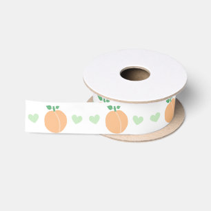 Zoete Perzik Elegante Baby Shower Satijnen Lint
