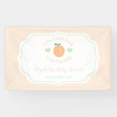 Zoete Perzik Elegante Baby Shower Spandoek (Horizontaal)