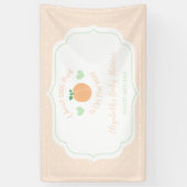 Zoete Perzik Elegante Baby Shower Spandoek (Verticaal)