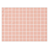 Zoete Perzik en Witte Dubbele Streep Plaid Tafelkleed (Voorkant (Horizontaal))