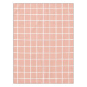 Zoete Perzik en Witte Dubbele Streep Plaid Tafelkleed (Voorkant)