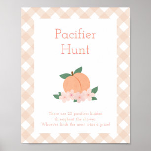zoete perzik   Fopspeen Hunt Baby shower Spel Poster