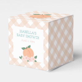 Zoete perzik & gingham bedankdoosjes