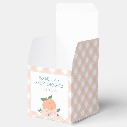 Zoete perzik & gingham bedankdoosjes (Geopend)