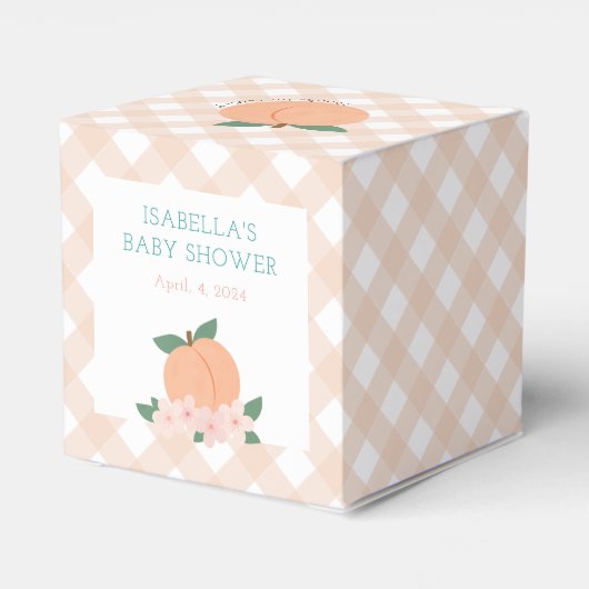 Zoete perzik & gingham bedankdoosjes (Achterkant)