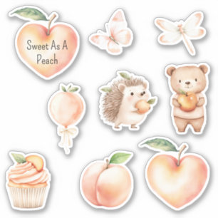 Zoete Perzik Hart Fruit Ballon Beer Egel Sticker