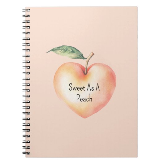Zoete Perzik Hart Fruit Notitieboek (Voorkant)
