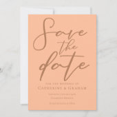 Zoete Perzik Minimalistische Typografie Zomer Save The Date (Voorkant)