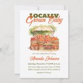 Zoete perzik oogst lokaal geteeld Baby shower Kaart (Voorkant)