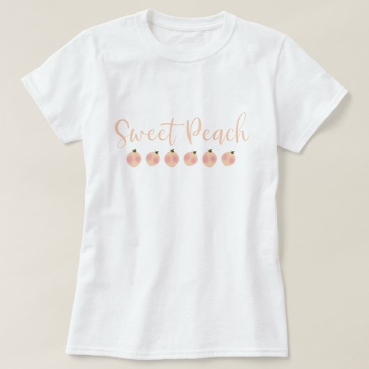 Zoete Perzik Perziken Cute Trendy Moderne Mode T-shirt (Design voorkant)