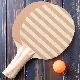 Zoete Perzik Polo Strepen en Effen Tafeltennisbatje