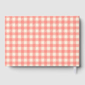 Zoete perzik roze geruit geruit feestje gastenboek (Achterkant)