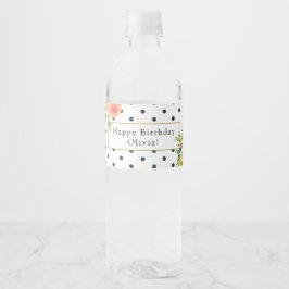 Zoete Perzik Verjaardag Water Label Waterfles Etiket