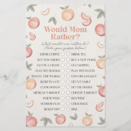 zoete perzik zou mama liever baby shower spel