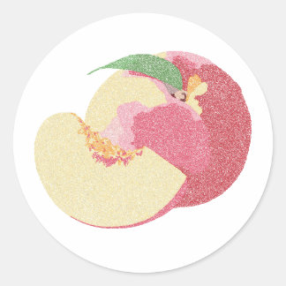 Zoete perziken ronde sticker