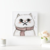 Zoete Perzische Kat Wandklok (Huis)