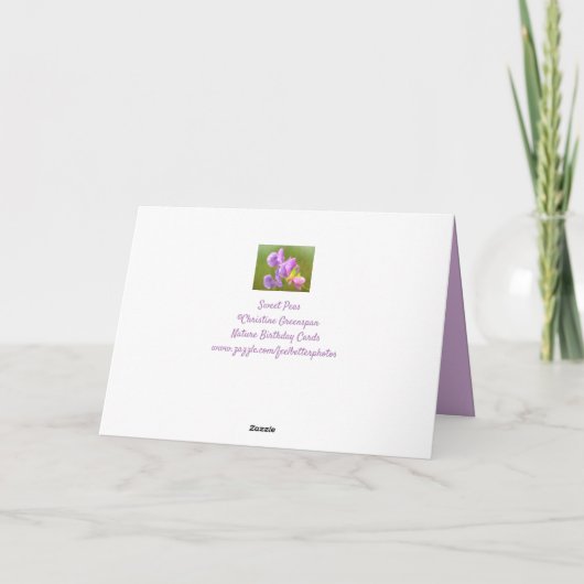 Zoete peul en regen vallen op zaterdag kaart (Achterkant)