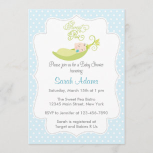 Zoete peul in een pod babyjongen - Uitnodiging