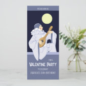 Zoete Pierrot clown spelen lute CC0165 Verjaardag Kaart (Staand voorkant)