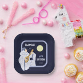 Zoete Pierrot clown spelen lute CC1271 verjaardag Papieren Bordje (Feest)