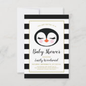 Zoete Pinguïn Gezicht Baby Shower Uitnodiging (Voorkant)