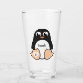 Zoete pinguïn met Jouw naam Glas (Voorkant)