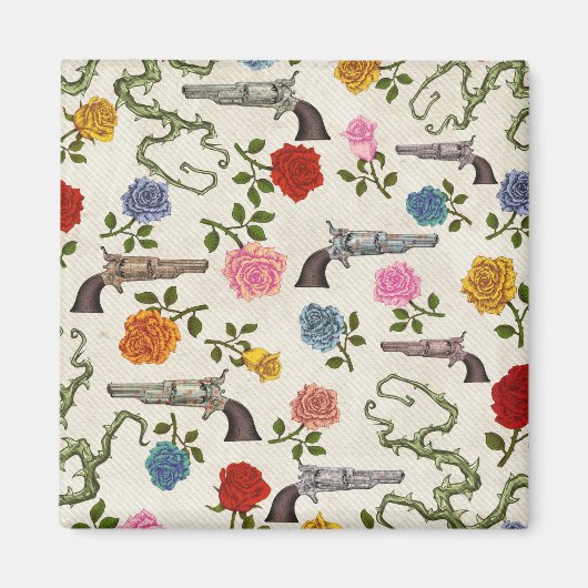 Zoete Pistolen en Rozen Koelkast Decoratie Magneet (Voorkant)