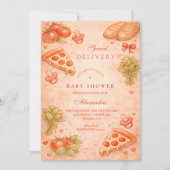 Zoete Pizza Baby Shower Kaart (Voorkant)
