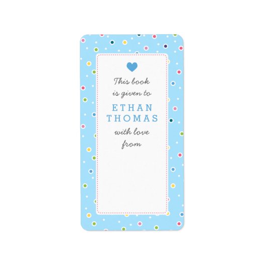 Zoete Polkadot Bubble Boek Gift Bookplate Label (Voorkant)