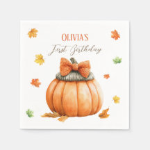 Zoete Pompoen Aquarel Herfstbladeren Verjaardag