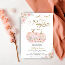 Zoete Pompoen Bloemige Baby Shower