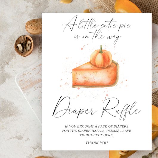 Zoete pompoen herfst luier raffle poster