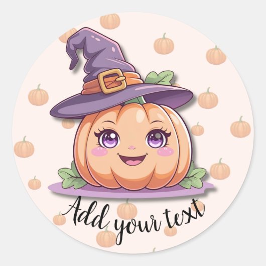 Zoete Pompoen Magie – Halloween Stickers (Voorkant)