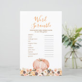 Zoete pompoen rustiek bloemig woord scramble (Staand voorkant)