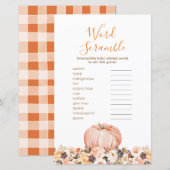 Zoete pompoen rustiek bloemig woord scramble (Voorkant / Achterkant)