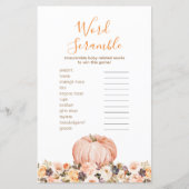 Zoete pompoen rustiek bloemig woord scramble (Voorkant)