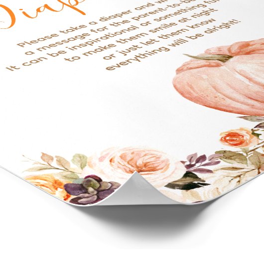 Zoete pompoen rustieke bloemen late nacht luiers poster (Hoek)