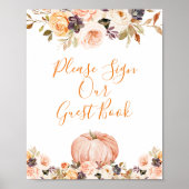 Zoete pompoen rustieke bloemen tekenen alstublieft poster (Voorkant)