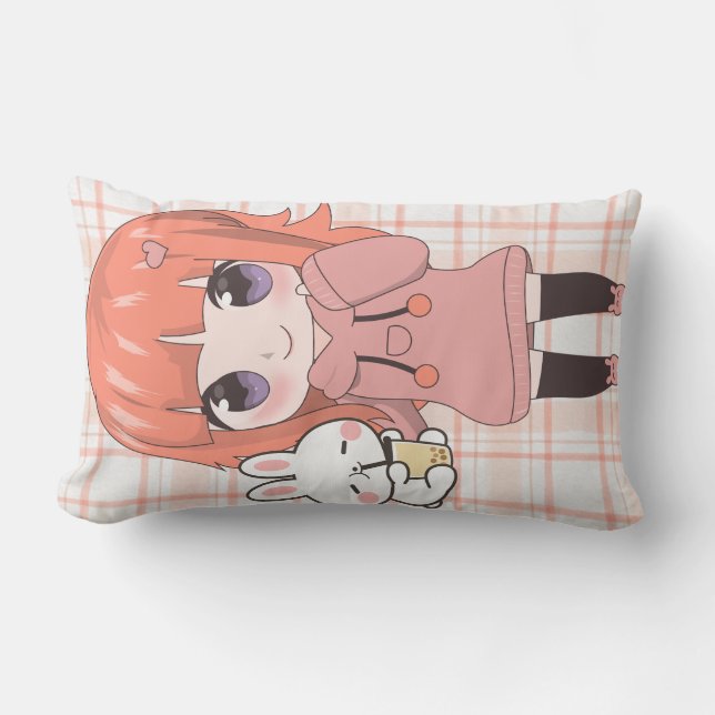 zoete poppen in anime-stijl kussen (Voorkant)