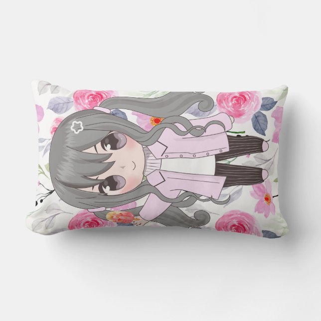 zoete poppen in anime-stijl kussen (Voorkant)